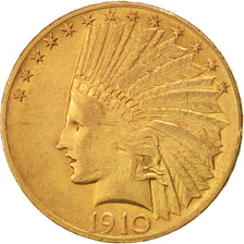 Coin, United States, Indian Head, $10, Eagle, 1910, U.S. Mint, Philadelphia