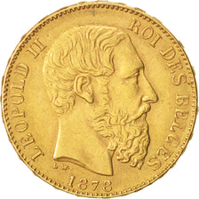 Coin, Belgium, Leopold II, 20 Francs, 20 Frank, 1878, AU(50-53), Gold, KM:37