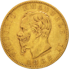 Münze, Italien, Vittorio Emanuele II, 20 Lire, 1862, Torino, SS, Gold, KM:10.1