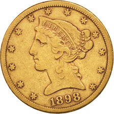 Moneda, Estados Unidos, Coronet Head, $5, Half Eagle, 1898, U.S. Mint, San