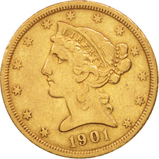 Münze, Vereinigte Staaten, Coronet Head, $5, Half Eagle, 1901, U.S. Mint, San