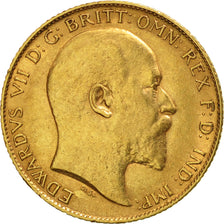 Gran Bretagna, Edward VII, 1/2 Sovereign, 1910, BB+, Oro, KM:804