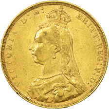 Moneda, Gran Bretaña, Victoria, Sovereign, 1890, MBC, Oro, KM:767