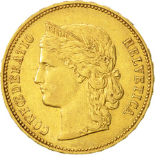 Switzerland, 20 Francs, 1896, Bern, AU(50-53), Gold, KM:31.3