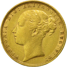 Moneda, Gran Bretaña, Victoria, Sovereign, 1885, MBC, Oro, KM:752