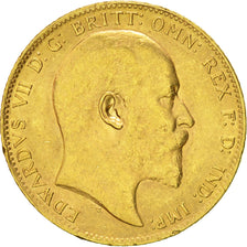 Gran Bretagna, Edward VII, Sovereign, 1904, BB+, Oro, KM:805