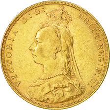 Coin, Great Britain, Victoria, Sovereign, 1892, AU(50-53), Gold, KM:767