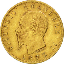 Münze, Italien, Vittorio Emanuele II, 20 Lire, 1873, Milan, SS, Gold, KM:10.3