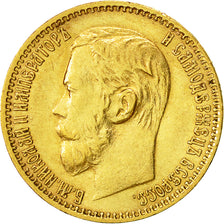 Moneda, Rusia, Nicholas II, 5 Roubles, 1898, St. Petersburg, MBC+, Oro, KM:62