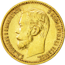 Russia, Nicholas II, 5 Roubles, 1898, St. Petersburg, BB+, Oro, KM:62