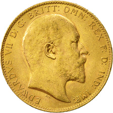 Coin, Great Britain, Edward VII, Sovereign, 1910, AU(55-58), Gold, KM:805