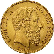 Moneta, Belgio, Leopold II, 20 Francs, 20 Frank, 1882, BB+, Oro, KM:37