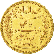 Monnaie, Tunisie, Muhammad al-Hadi Bey, 20 Francs, 1904, Paris, TTB+, Or