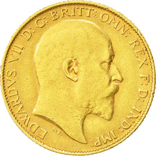 Moneda, Gran Bretaña, Edward VII, 1/2 Sovereign, 1903, MBC+, Oro, KM:804