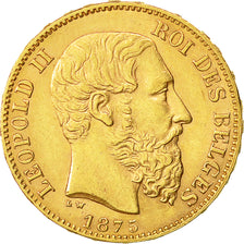 Münze, Belgien, Leopold II, 20 Francs, 20 Frank, 1875, SS+, Gold, KM:37