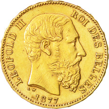 Monnaie, Belgique, Leopold II, 20 Francs, 20 Frank, 1877, TTB+, Or, KM:37