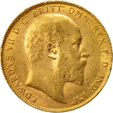 Monnaie, Grande-Bretagne, Edward VII, Sovereign, 1910, TTB+, Or, KM:805