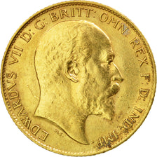 Monnaie, Grande-Bretagne, Edward VII, 1/2 Sovereign, 1909, TTB, Or, KM:804