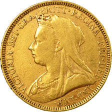 Coin, Great Britain, Victoria, Sovereign, 1893, EF(40-45), Gold, KM:785