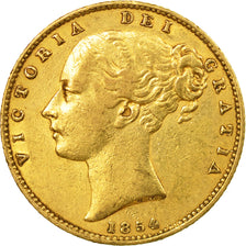 Monnaie, Grande-Bretagne, Victoria, Sovereign, 1854, TTB+, Or, KM:736.1