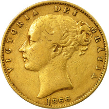 Monnaie, Grande-Bretagne, Victoria, Sovereign, 1866, TB+, Or, KM:736.2