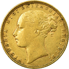 Moneta, Gran Bretagna, Victoria, Sovereign, 1871, BB, Oro, KM:736.2