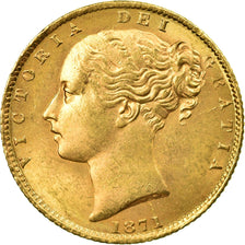 Moeda, Grã-Bretanha, Victoria, Sovereign, 1871, MS(63), Dourado, KM:736.2