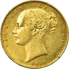 Moneta, Wielka Brytania, Victoria, Sovereign, 1855, AU(50-53), Złoto, KM:736.1