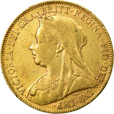 Moneda, Gran Bretaña, Victoria, Sovereign, 1899, MBC, Oro, KM:785