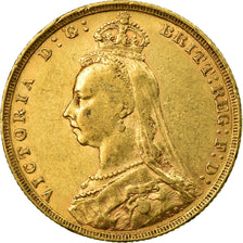 Coin, Great Britain, Victoria, Sovereign, 1889, EF(40-45), Gold, KM:767