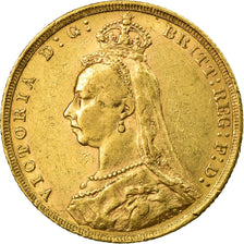 Moneta, Gran Bretagna, Victoria, Sovereign, 1889, BB, Oro, KM:767