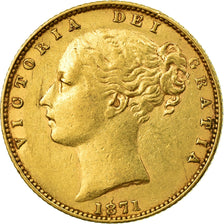 Moneda, Gran Bretaña, Victoria, Sovereign, 1871, MBC+, Oro, KM:736.2