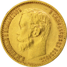 RUSSIA, 5 Roubles, 1899, St. Petersburg, KM #62, AU(50-53), Gold, 4.30