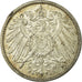 Coin, GERMANY - EMPIRE, Wilhelm II, Mark, 1914,Karlsruhe,AU(50-53),Silver,KM 14