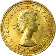 Coin, Great Britain, Elizabeth II, Sovereign, 1966, AU(50-53), Gold, KM:908