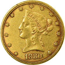 Moeda,Estados Unidos da América,Coronet Head,$10,Eagle,1880,Philadelph,EF(40-45)