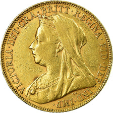 Moneta, Wielka Brytania, Victoria, Sovereign, 1900, AU(50-53), Złoto, KM:785