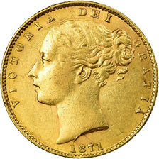 Coin, Great Britain, Victoria, Sovereign, 1871, AU(55-58), Gold, KM:736.2