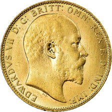 Münze, Großbritannien, Edward VII, Sovereign, 1908, VZ+, Gold, KM:805