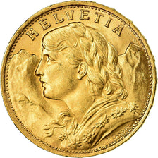 Moneda, Suiza, 20 Francs, 1922, Berne, EBC, Oro, KM:35.1