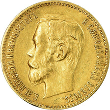 Moneta, Russia, Nicholas II, 5 Roubles,1900,St. Petersburg,EF(40-45),Złoto,KM 62