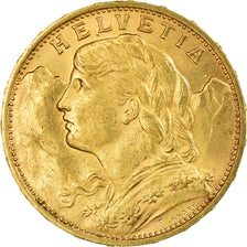 Coin, Switzerland, 20 Francs, 1930, Bern, AU(55-58), Gold, KM:35.1