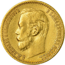 Moneta, Russia, Nicholas II, 5 Roubles, 1898, St. Petersburg, BB, Oro, KM:62