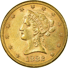 Coin, United States, Coronet Head, $10, Eagle,1882,Philadelphia,AU(50-53),KM 102