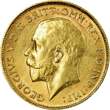 Moneda, Gran Bretaña, George V, 1/2 Sovereign, 1913, MBC+, Oro, KM:819