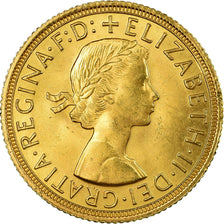 Coin, Great Britain, Elizabeth II, Sovereign, 1963, AU(50-53), Gold, KM:908