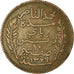 Moeda, Tunísia, Muhammad al-Nasir Bey, 10 Centimes, 1911, Paris, EF(40-45)