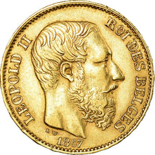 Monnaie, Belgique, Leopold II, 20 Francs, 20 Frank, 1867, TTB, Or, KM:32