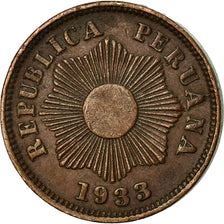 Munten, Peru, Centavo, 1933, ZF, Bronze, KM:208.2