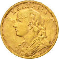 Switzerland, 20 Francs, 1908, Bern, Gold, KM:35.1